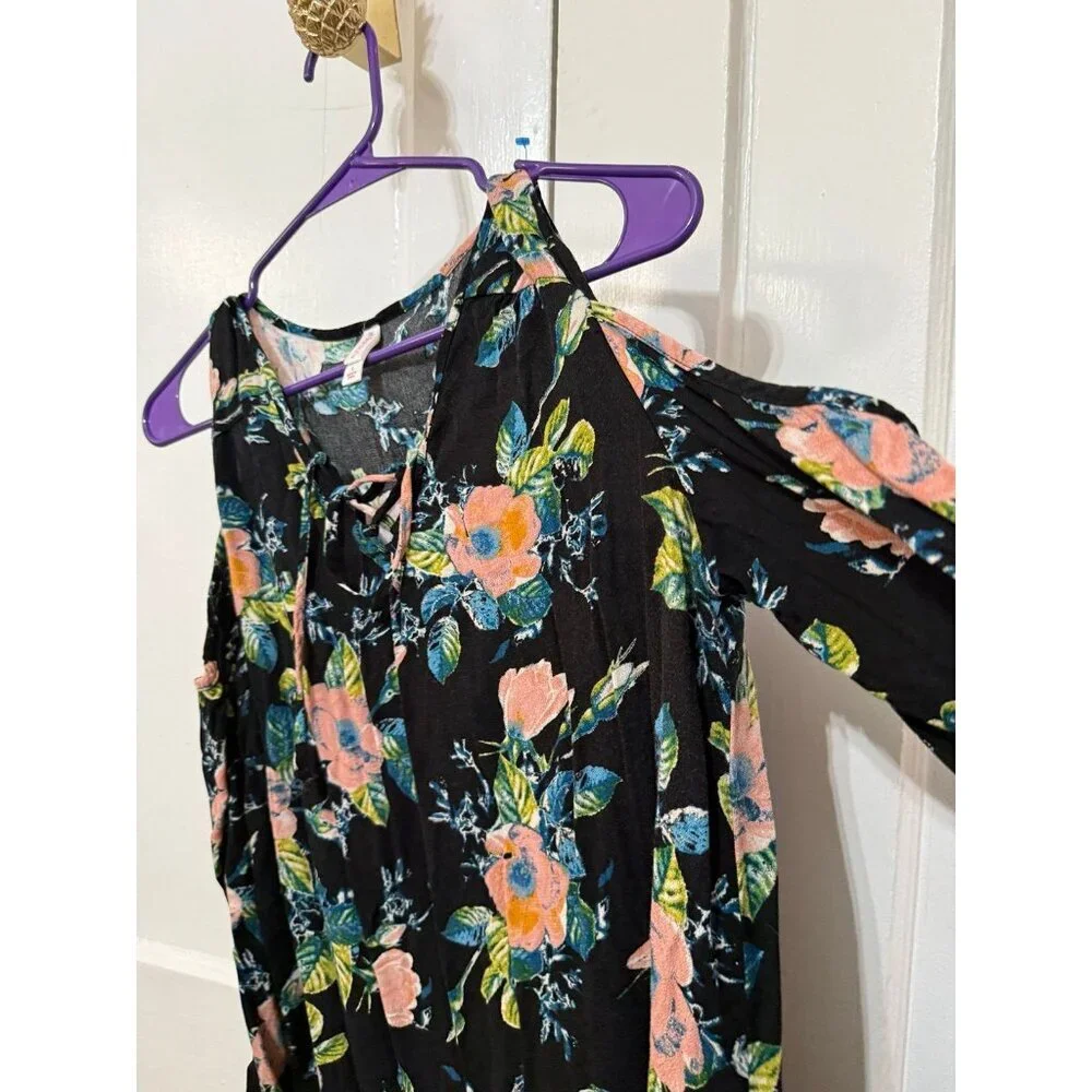 Xhilaration women size, large floral long sleeve dress - Picture 6 of 9